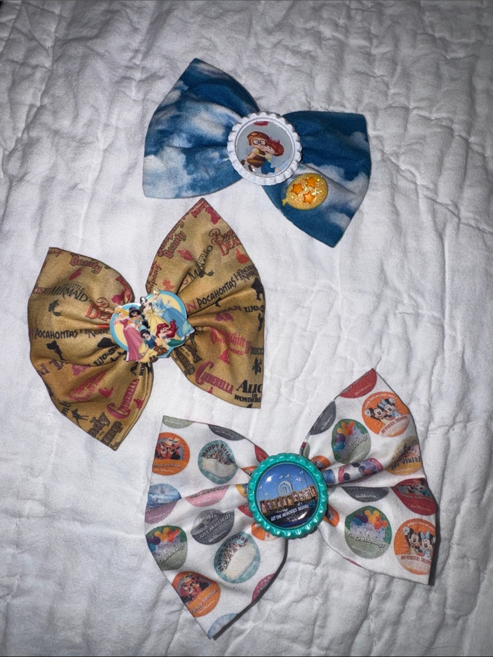 Handmade Disney hair clips